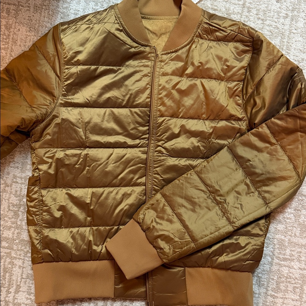 lululemon athletica Gold reversible Bomber Jacket